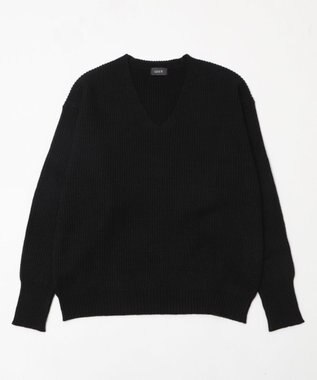 WEGO エルボーパッチVネックプルオーバー ブラック