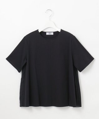 J.PRESS LADIES L 【洗える】コットンスムース バック プリーツ カットソー ネイビー系