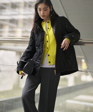 23区 【見上愛さん着用/洗える】ピュアカシミヤ クルーネック カーディガン イエロー系