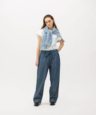 LENO DUNGAREES EASY PANTS《UNISEX》/ ダンガリーイージーパンツ INDIGO