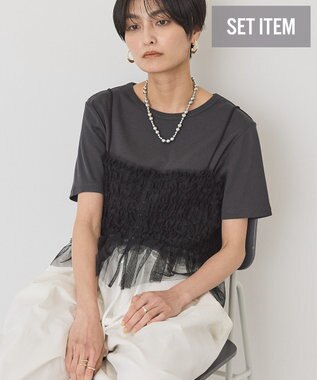 AMERICAN HOLIC 【2点セット】半袖Tシャツ＋チュールビスチェ