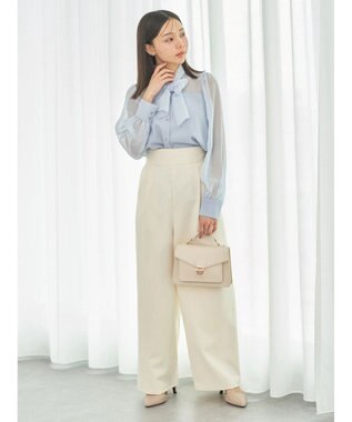 earth music&ecology シアードッキングブラウス Blue