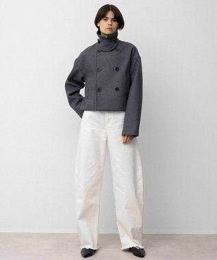 NAVE 【Nave】ダブルメルトン ショートPコート チャコール系