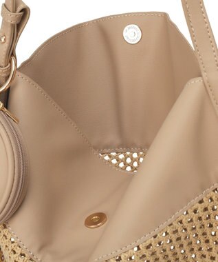 Green Parks 【２ＳＥＴ】ポーチチャーム付き雑材トートバッ Black