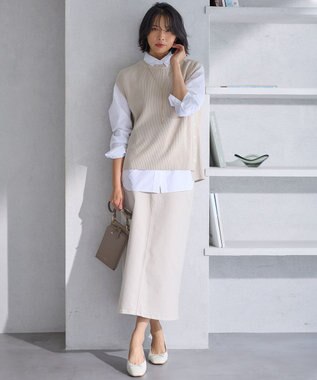 23区 L 【Oggi4月号掲載/洗える】23区DENIM ストレッチ デニムスカート アイボリー系