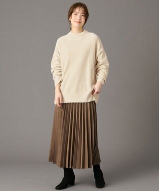 ANY L 【ウエストゴム】プリーツスカート キャメル