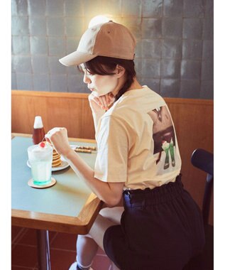 earth music&ecology レトロ喫茶プリントＴｅｅ Cream