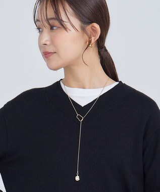 組曲 パールラリアットネックレス ゴールド系