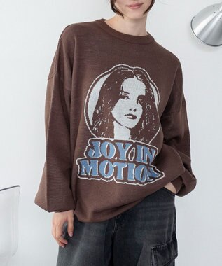 【洗える】グラフィックニットBIGプルオーバー