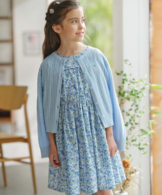 組曲 KIDS 【110-140㎝】リンドウプリント ワンピース ブルー系5