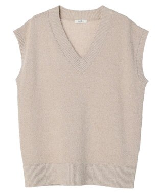 earth music&ecology ミニブークレＶネックベスト Light Beige