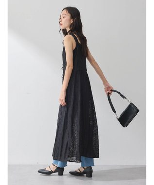 earth music&ecology フラワーレースキャミワンピース Black