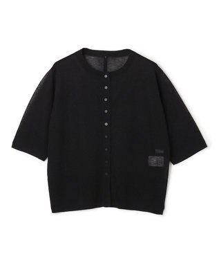 BEIGE， MOISE / シアーニット　5分袖カーディガン Black