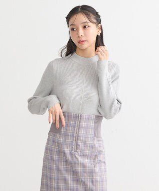 earth music&ecology やわらかタッチハイネックリブニットプルオーバー Gray Mixture