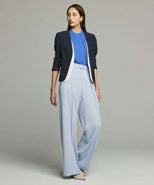 BEIGE， LUCILLE / バンドカラーブラウス Blue