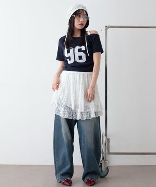 WEGO レースフリルスカート ホワイト