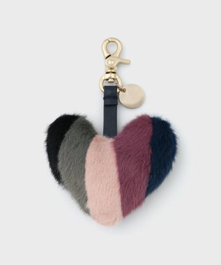 Paul Smith フラッフィー ハート バッグチャーム ネイビー