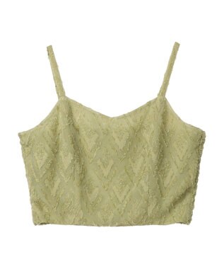 earth music&ecology ＳＥＴ２点カットジャカードカーディガン＋ビスチェ Lime Green