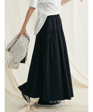 CRAFT STANDARD BOUTIQUE サイドフリルギャザースカート Black