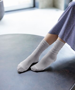 Tiaclasse シアー無地ソックス グレー