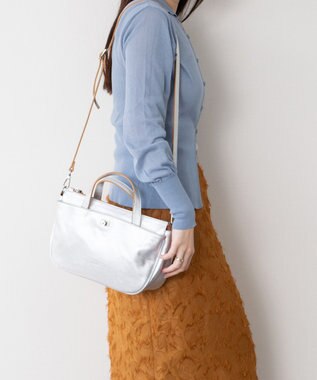 INTER-CHAUSSURES 【RIPANI】シャインシルバーレザー2WAYバッグ シルバー