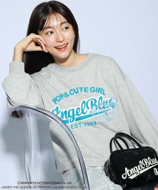 Green Parks ＡＮＧＥＬ　ＢＬＵＥ長袖ロゴ刺繍プルオーバー Gray