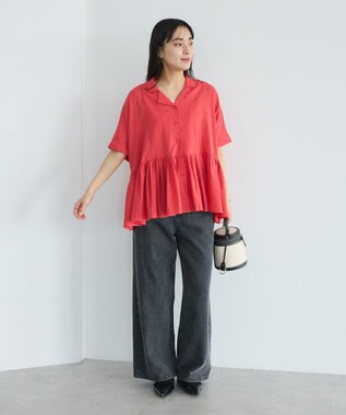 CRAFT STANDARD BOUTIQUE インド製 ペプラムブラウス Red