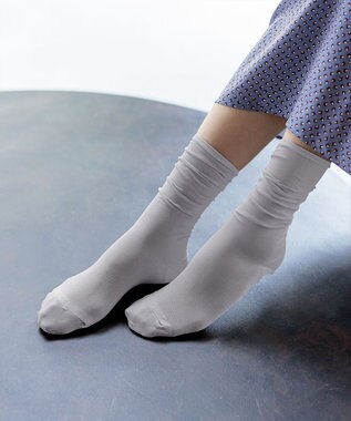 Tiaclasse シアー無地ソックス グレー