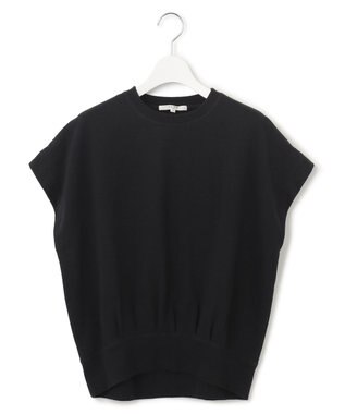 23区 L 【SLOW/洗える】コンパクトインレー フレンチスリーブ カットソー ブラック系