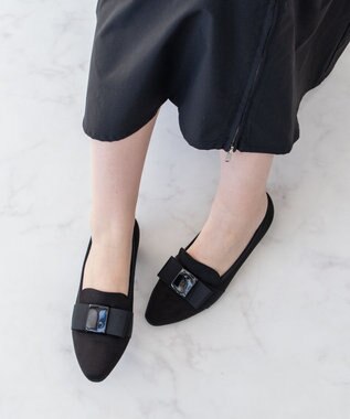 Bridget Birkin ＜3E＞【Bridget Birkin Walk】オペラリボンヒールウォーキングパンプス ブラックスウェード