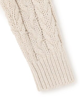 23区 【洗える】ルレックスケーブル スパンコール ラメニット アイボリー系