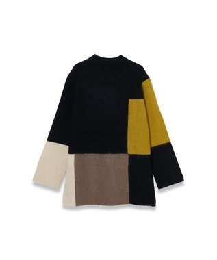 JOSEPH 【洗える】オーバーレイウールニット Smoke combo