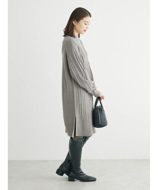 Green Parks ケーブルニットミニワンピース Gray