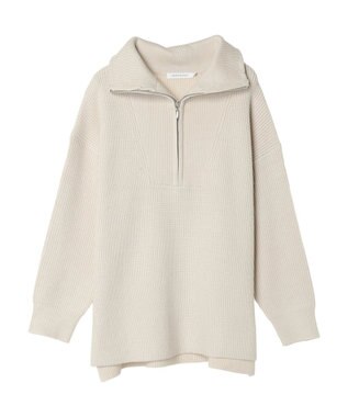 AMERICAN HOLIC バイパチハーフＺＩＰ片畦ニットプルオーバー　 Ivory