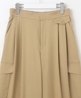 自由区 S 【カタログ掲載・接触冷感・UVカット・洗える】デニムライクボトムフレアワイド パンツ ベージュ