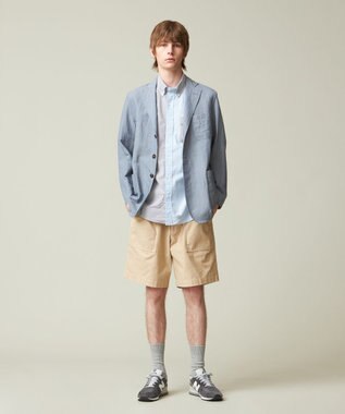 J.PRESS MEN 【クールマックス】クレイジーパターン サッカーシャツ/B.D. ネイビー系9