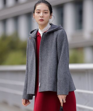 組曲 L ウールモッサ ショートコート ブラック系8