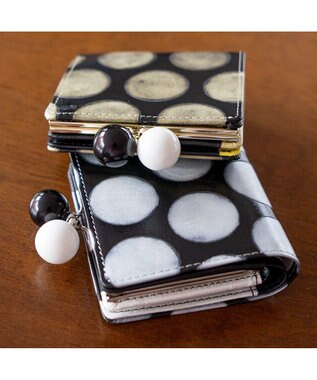 tsumori chisato CARRY フルムーンドット がま口 折り財布 ミニ財布 シルバー