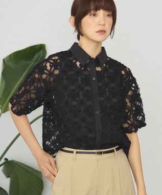 AMERICAN HOLIC アートレース半袖シャツ Black