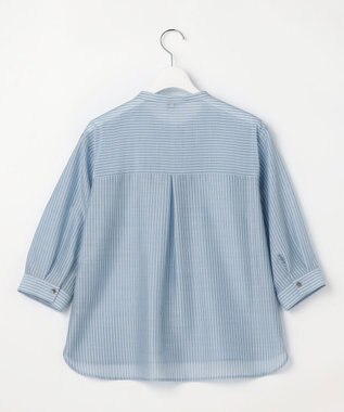 J.PRESS LADIES シアーピンストライプ カットソー サックスベース系