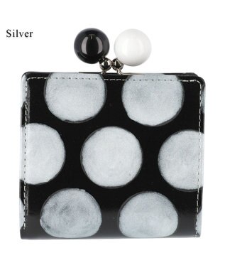tsumori chisato CARRY フルムーンドット がま口 折り財布 ミニ財布 シルバー