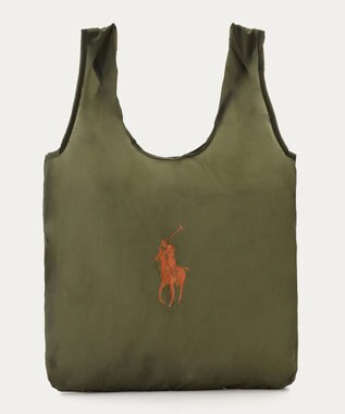 MOONBAT POLO RALPH LAUREN(ポロ ラルフローレン)ポロポニー ポケッタブル レインバッグ Mサイズ 無地 ストラップベルト付き カーキー