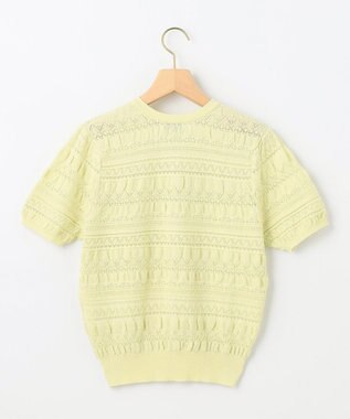 組曲 【WEB限定カラーあり】コットンポリエステル 編み柄カーディガン 【WEB限定】ライム系9