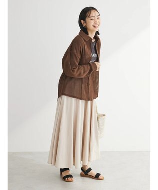 Green Parks カットレースシャツチュニック Brown