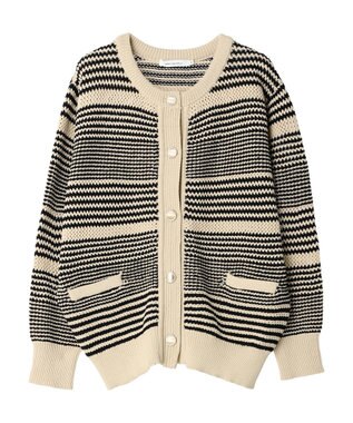 AMERICAN HOLIC エコカルットクルーネックカーディガン Border