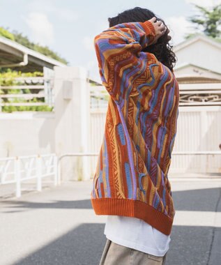 WEGO 3Dニットプルオーバー オレンジ