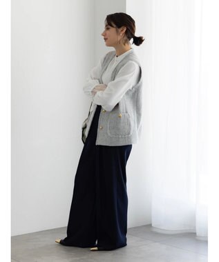 Te chichi 【セレモニーアイテム】ツイードVネックジレ グレー