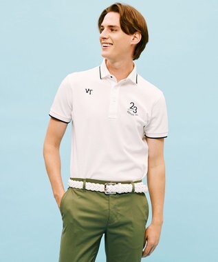 23区GOLF 【MEN】ハニカム鹿子 半そでポロシャツ ホワイト系