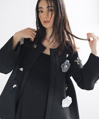 組曲 ツイードパールコサージュ ネイビー系1