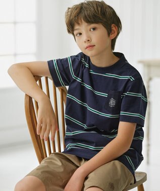 J.PRESS KIDS 【100-130㎝】マルチボーダー 半袖Ｔシャツ